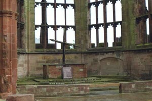 [Coventry Cathedral-cross in old cathedral]